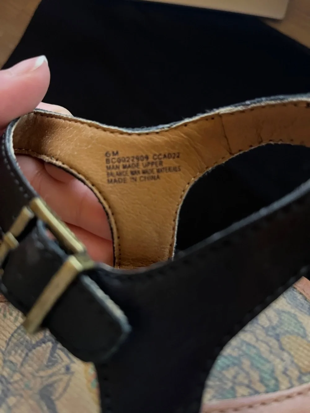 boc Black Leather Ankle-Strap Clogs with Brown Outsole - Picture 6 of 6